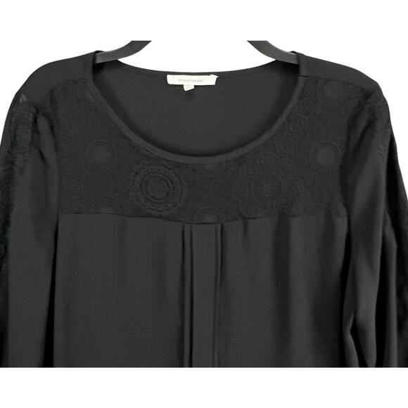 41 Hawthorn Top Womens M Black Chiffon Lace Semi Sheer Relaxed Blouse Whimsygoth - Picture 4 of 15